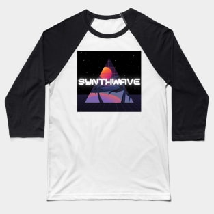 Synthwave Triangle Desert Baseball T-Shirt